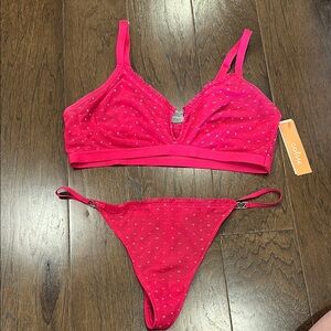 Pink Lingerie Set with Heart Accents- large